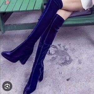 Zara velvet Thigh High Boots